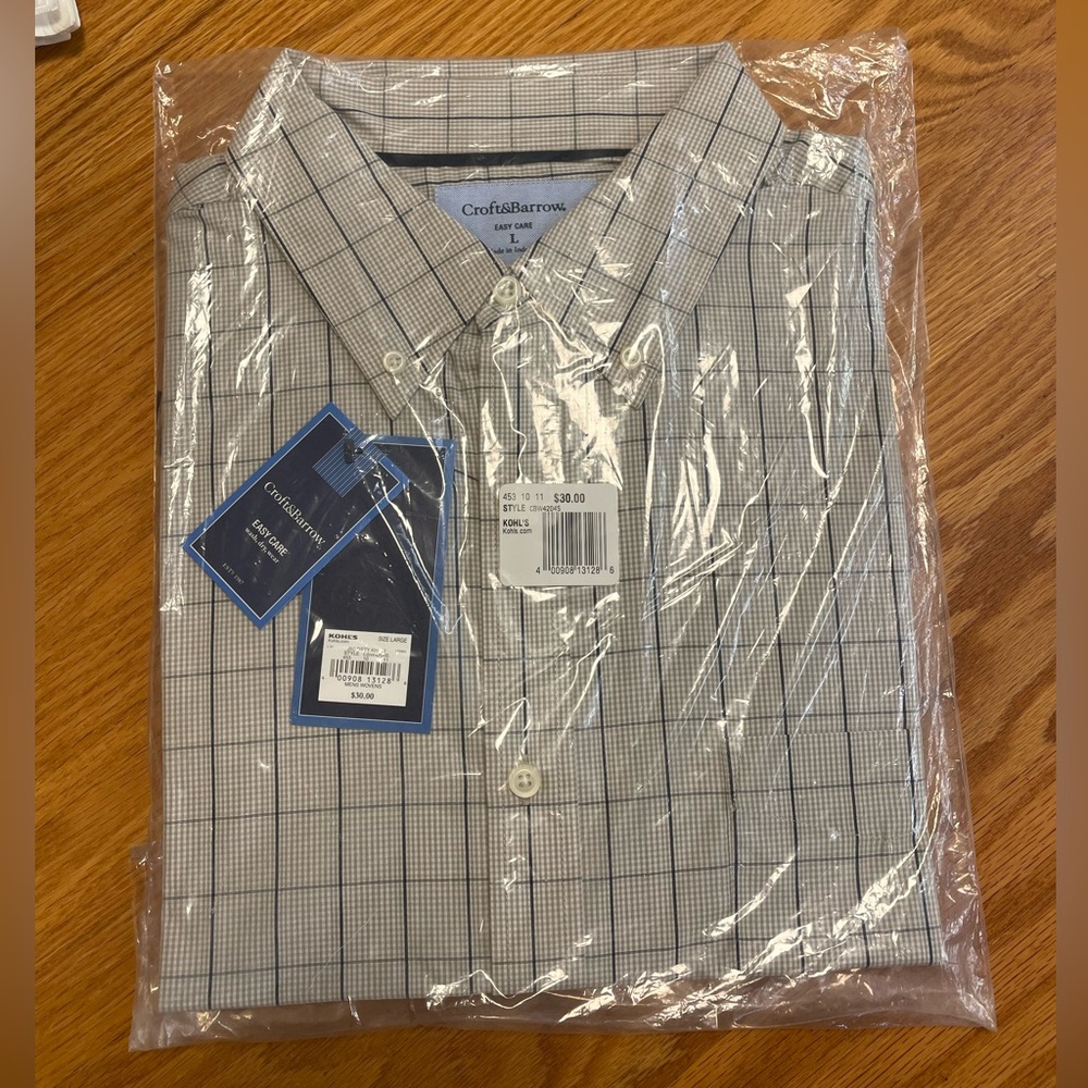 Croft & Barrow Men's Gray Checkered Shirt